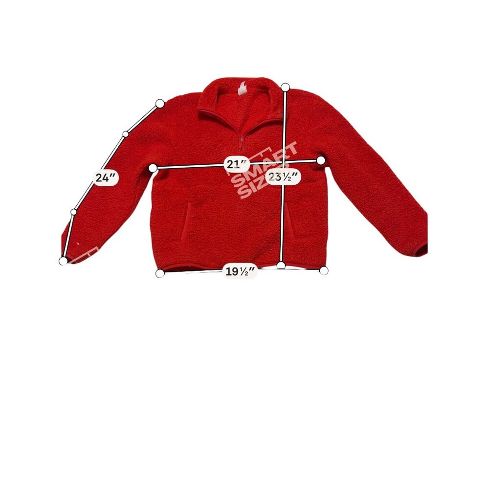 Red Fleece Half-Zip Pullover & Matching Leggings Set - Cozy Fit Warm Sherpa Mate